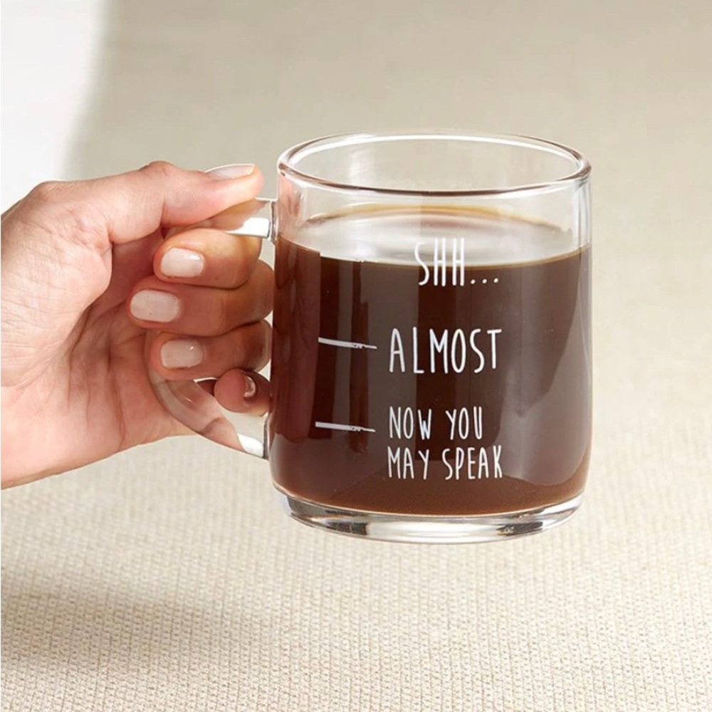 NIB 
Funny Don’t Speak clear glass coffee mug ☕️